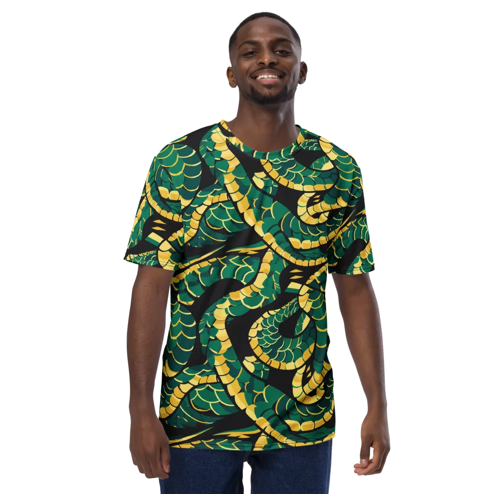 Jungle Ouroboros on Men's Crew Neck T-Shirt — Front
