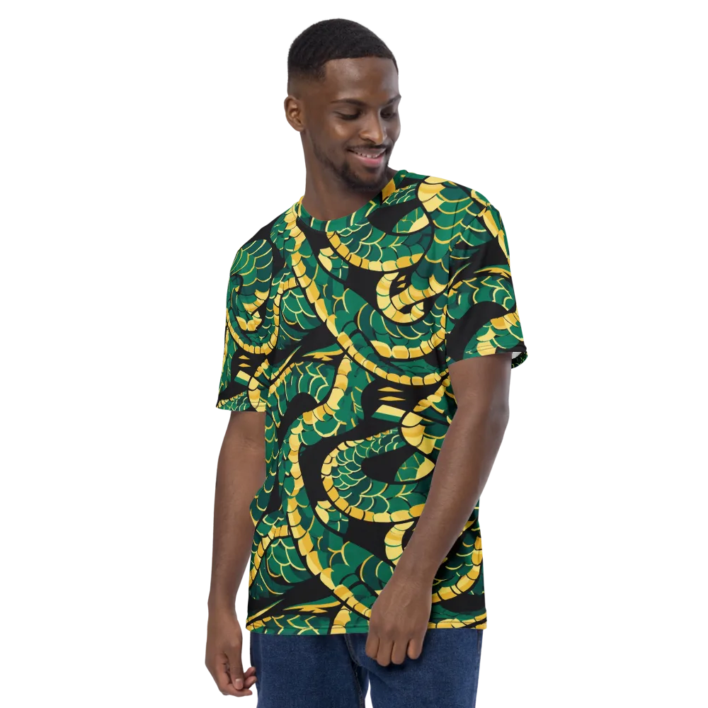 Jungle Ouroboros on Men's Crew Neck T-Shirt — Left