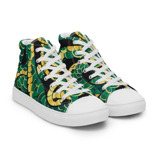 Jungle Ouroboros on a Men's High Top Canvas Shoes