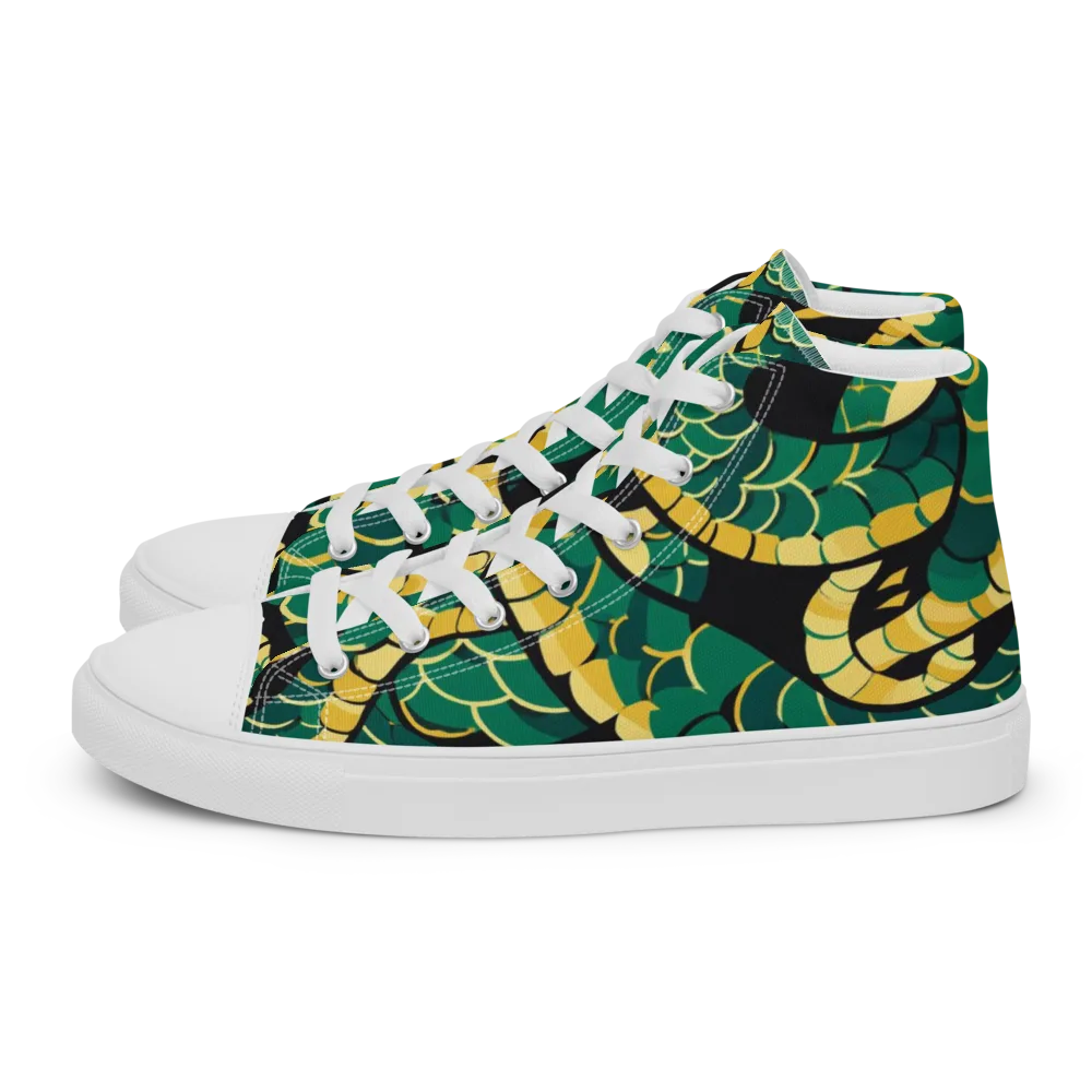 Jungle Ouroboros on Men's High Top Canvas Shoes — Left