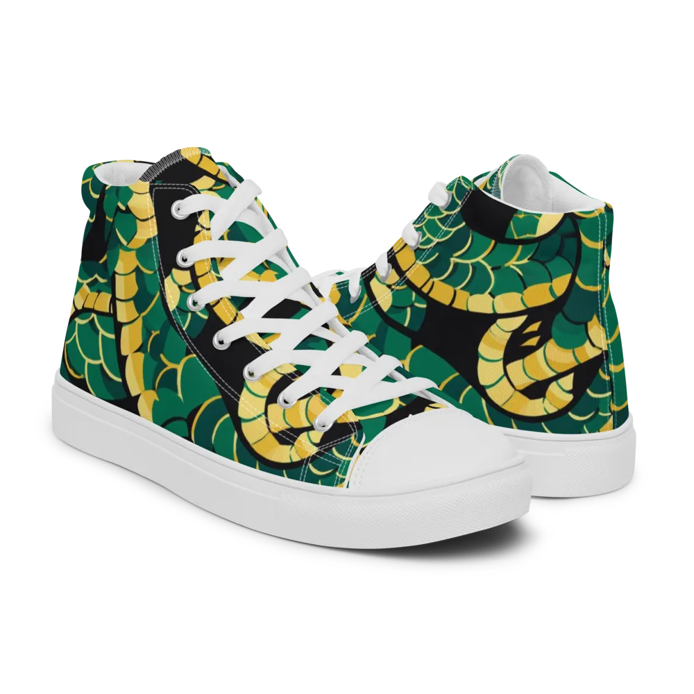 Jungle Ouroboros on Men's High Top Canvas Shoes — Right