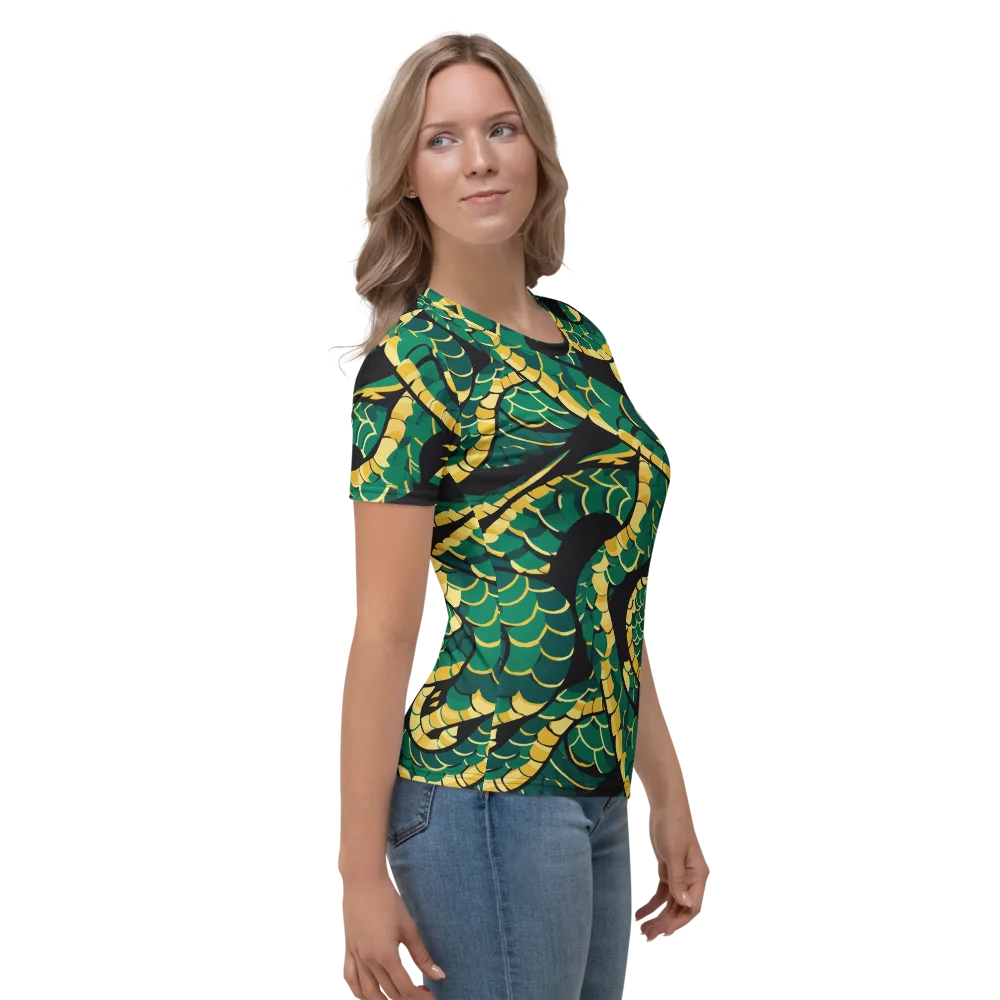 Jungle Ouroboros on Women's Crew Neck T-Shirt — Right