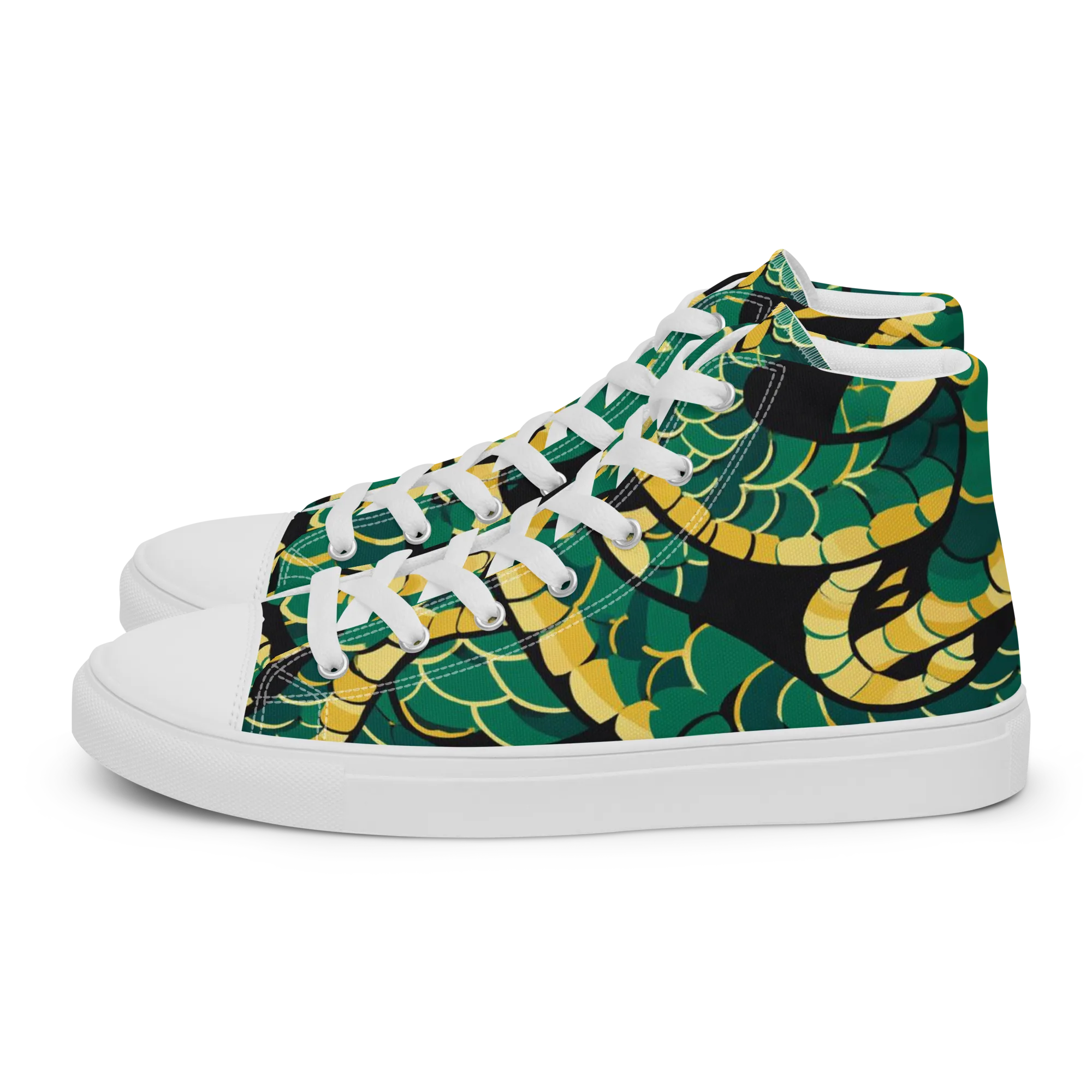 Jungle Ouroboros on Women's High Top Canvas Shoes — Left
