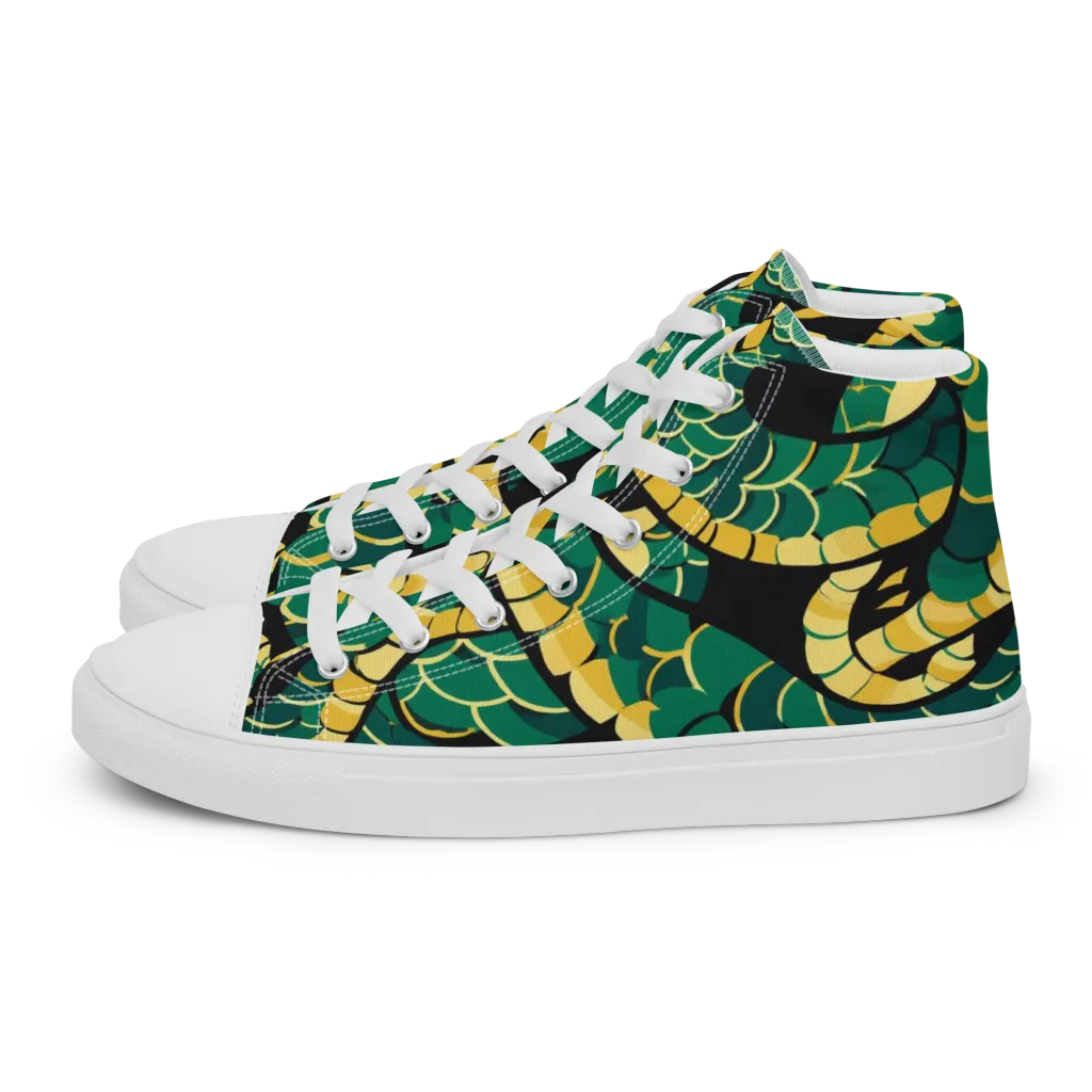 Jungle Ouroboros on Women's High Top Canvas Shoes — Left