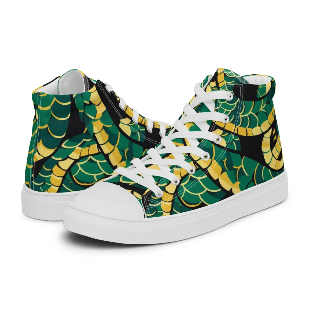 Jungle Ouroboros on Women's High Top Canvas Shoes — Left