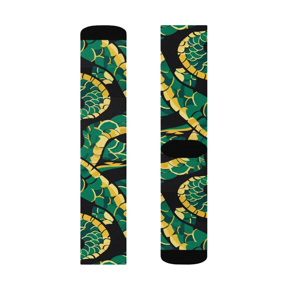 Jungle Ouroboros on Socks — Right Sock