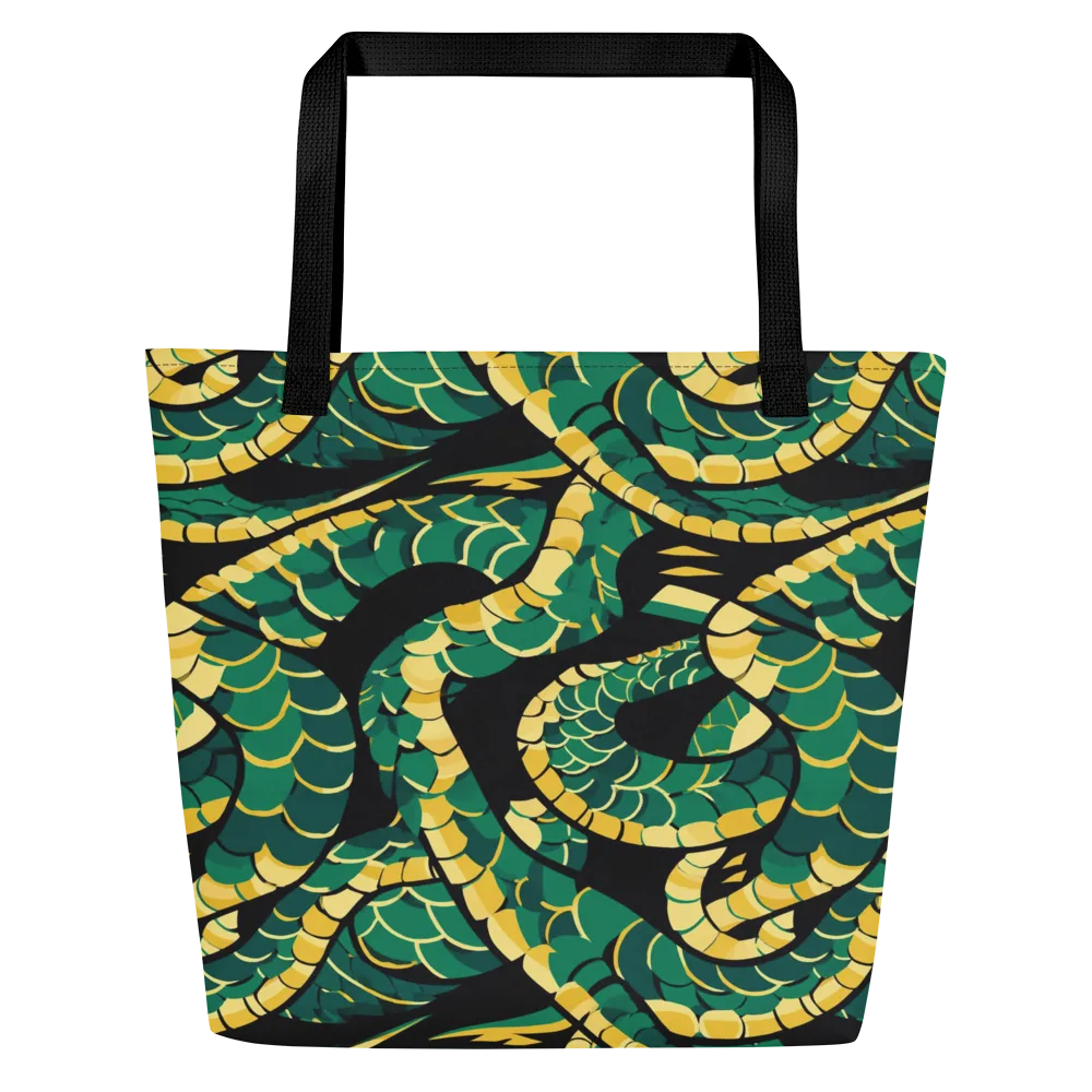 Jungle Ouroboros on Large Tote Bag W/ Pocket — Front