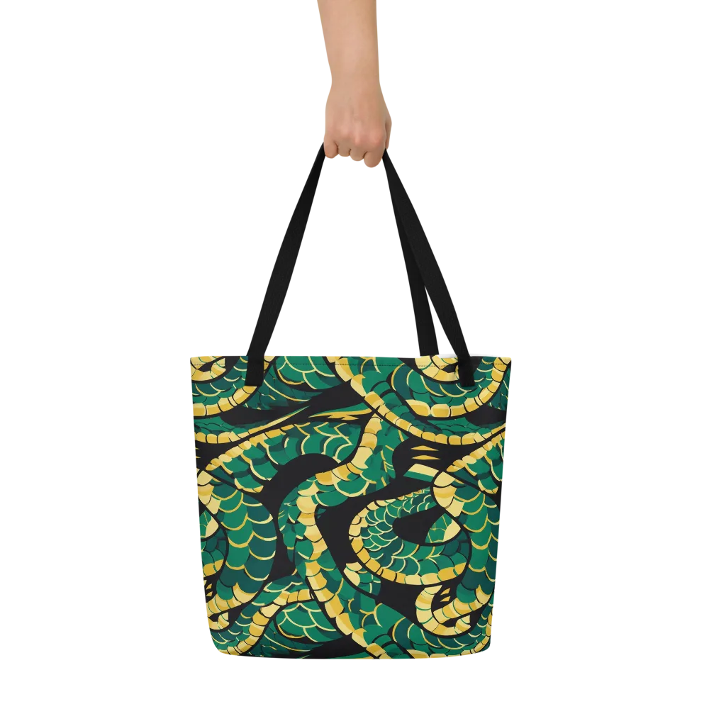Jungle Ouroboros on Large Tote Bag W/ Pocket — Front
