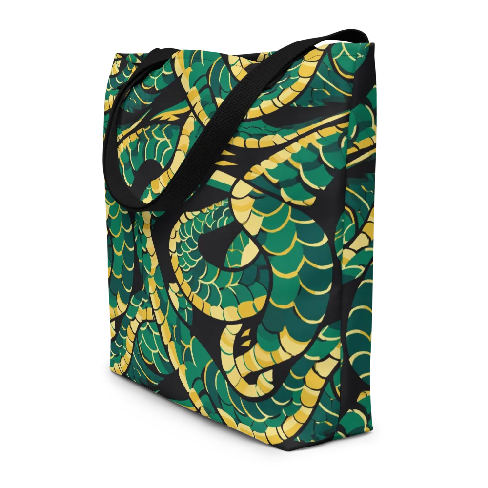 Jungle Ouroboros on Large Tote Bag W/ Pocket — Front