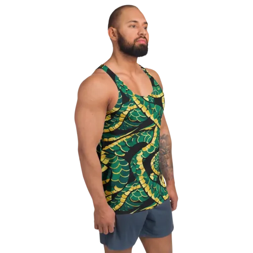 Jungle Ouroboros on a Men's Tank Top