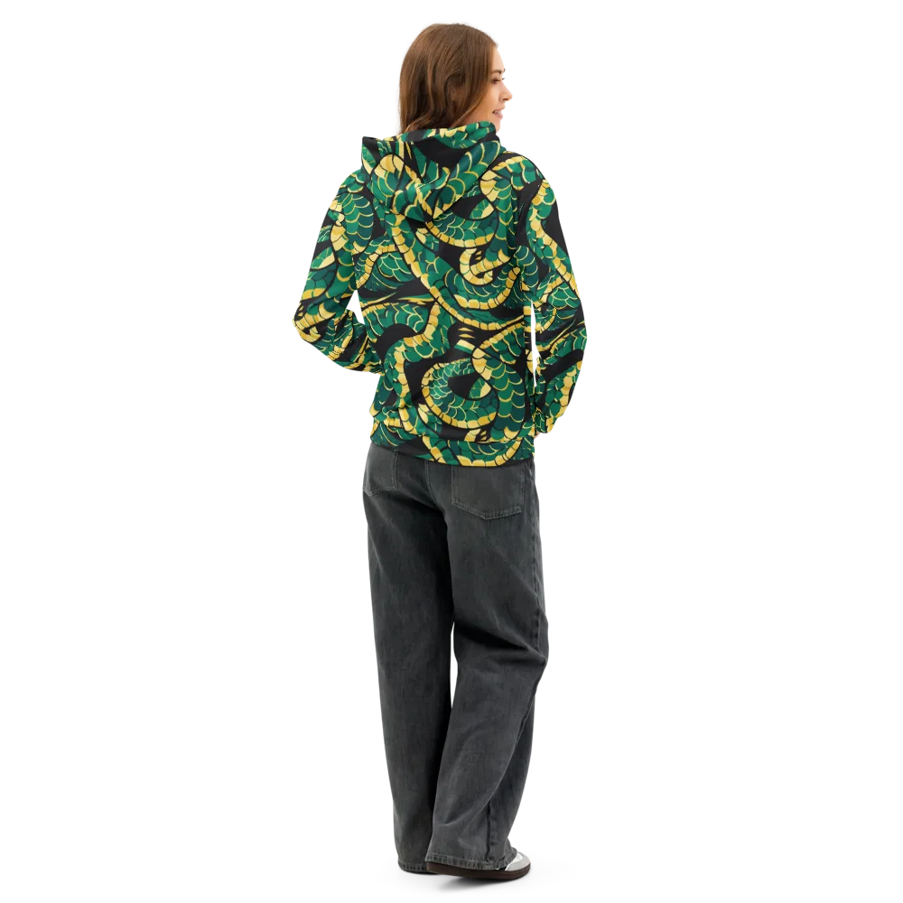 Jungle Ouroboros on Cotton Hoodie — Back