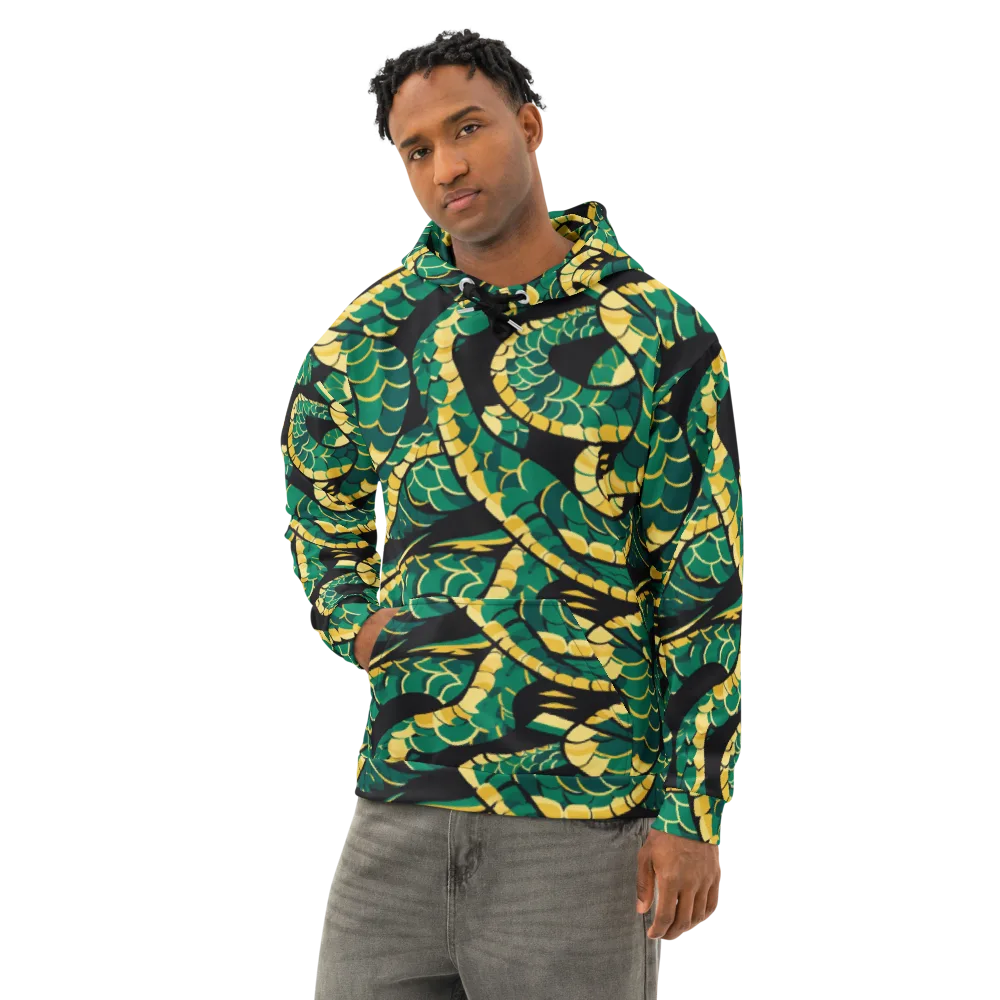 Jungle Ouroboros on Cotton Hoodie — Left Front