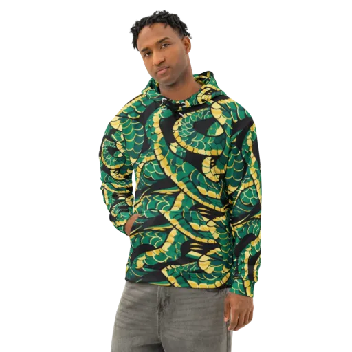 Jungle Ouroboros on a Cotton Hoodie