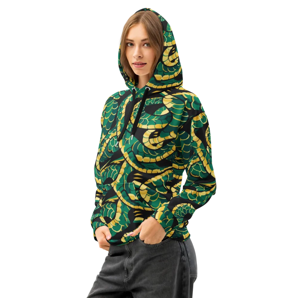 Jungle Ouroboros on Cotton Hoodie — Left Front