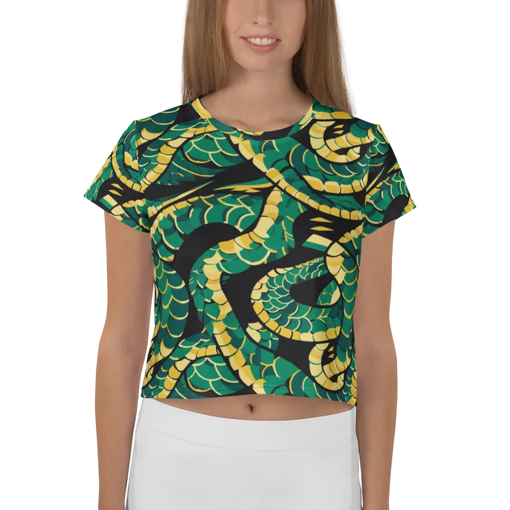 Jungle Ouroboros on Crop Tee — Front