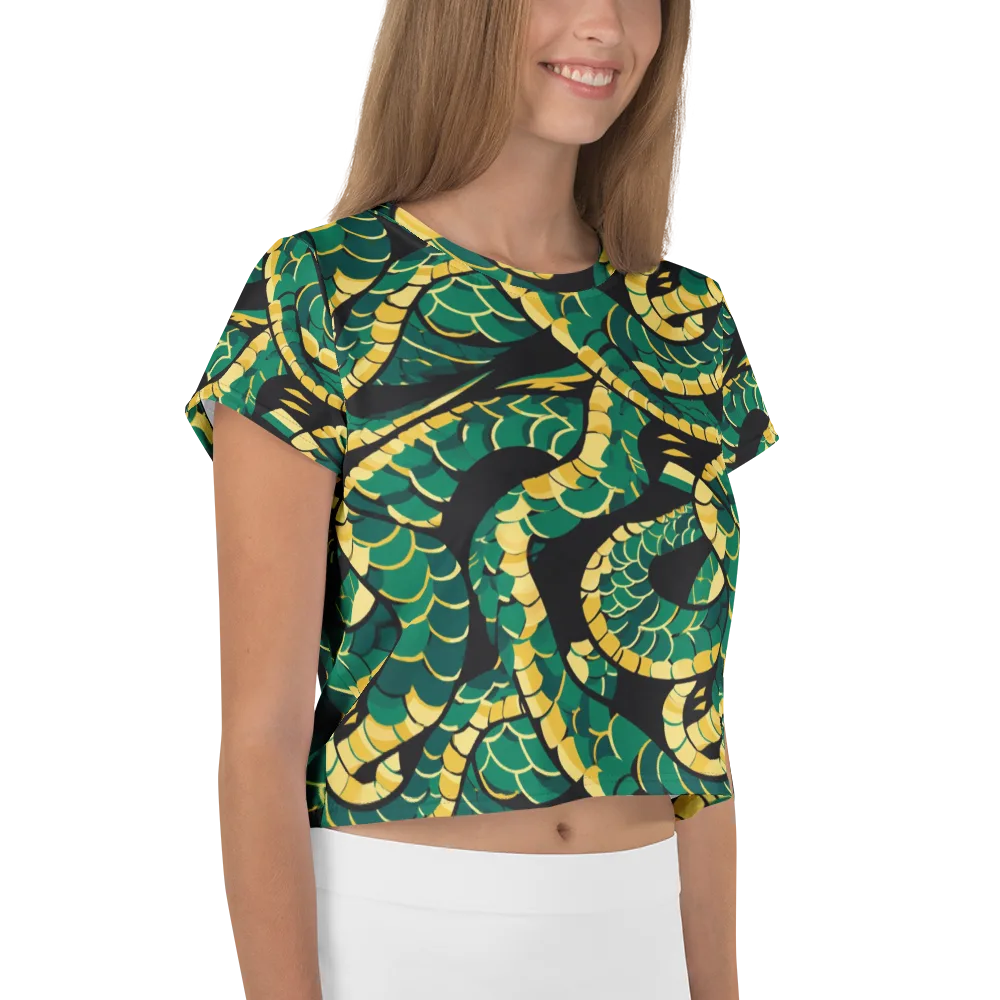 Jungle Ouroboros on Crop Tee — Right