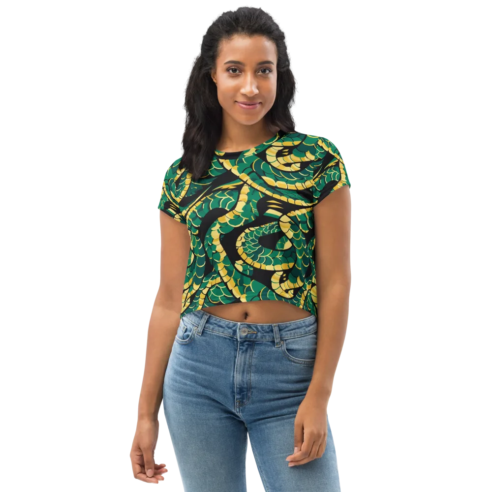 Jungle Ouroboros on Crop Tee — Front