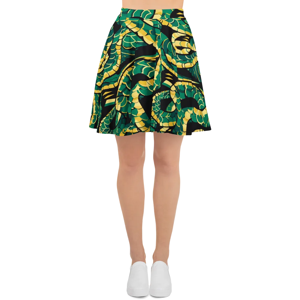 Jungle Ouroboros on Skater Skirt — Front
