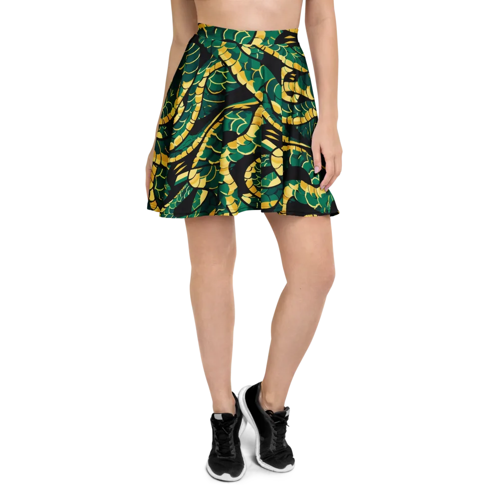 Jungle Ouroboros on Skater Skirt — Front