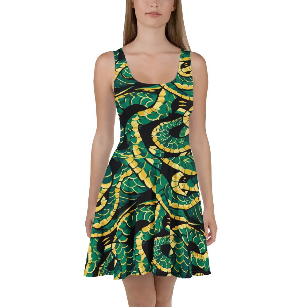 Jungle Ouroboros on Skater Dress — Front