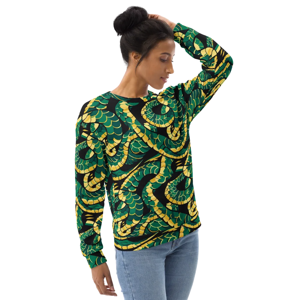 Jungle Ouroboros on Sweatshirt — Right Front