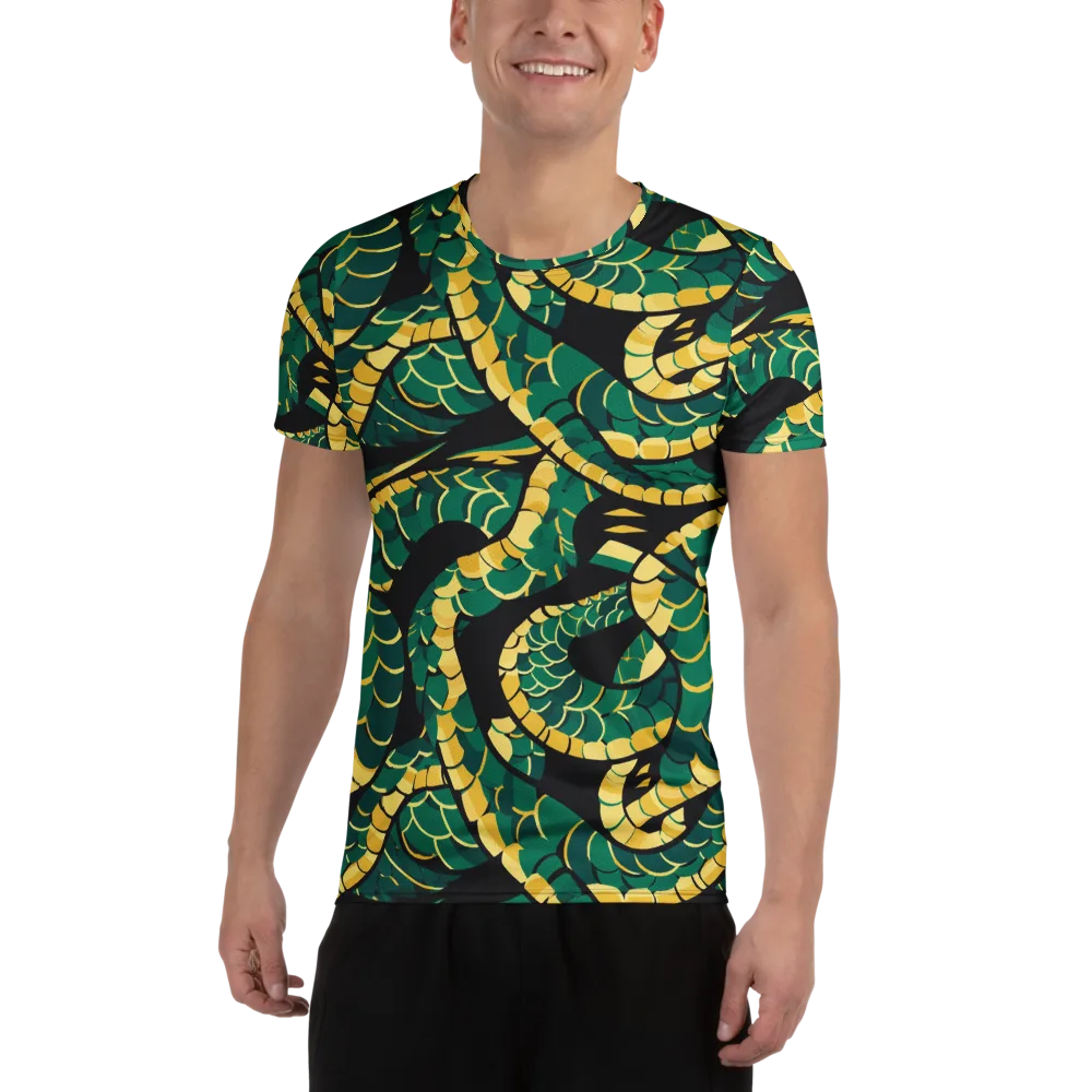 Jungle Ouroboros on Men's Athletic T-Shirt — Front