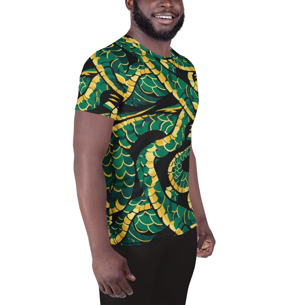 Jungle Ouroboros on Men's Athletic T-Shirt — Right