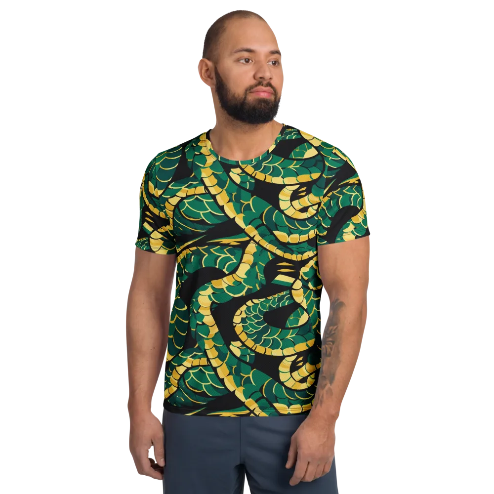 Jungle Ouroboros on Men's Athletic T-Shirt — Front