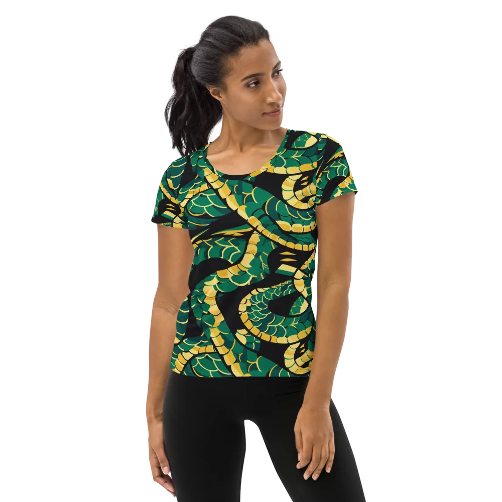 Jungle Ouroboros on Women's Athletic T-Shirt — Front