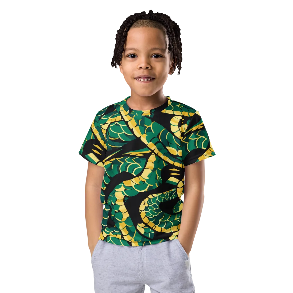 Jungle Ouroboros on Kids Crew Neck T-Shirt — Front