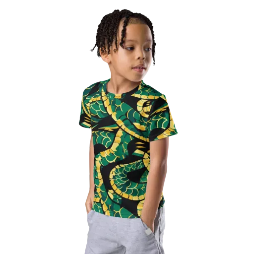 Jungle Ouroboros on a Kids Crew Neck T-Shirt