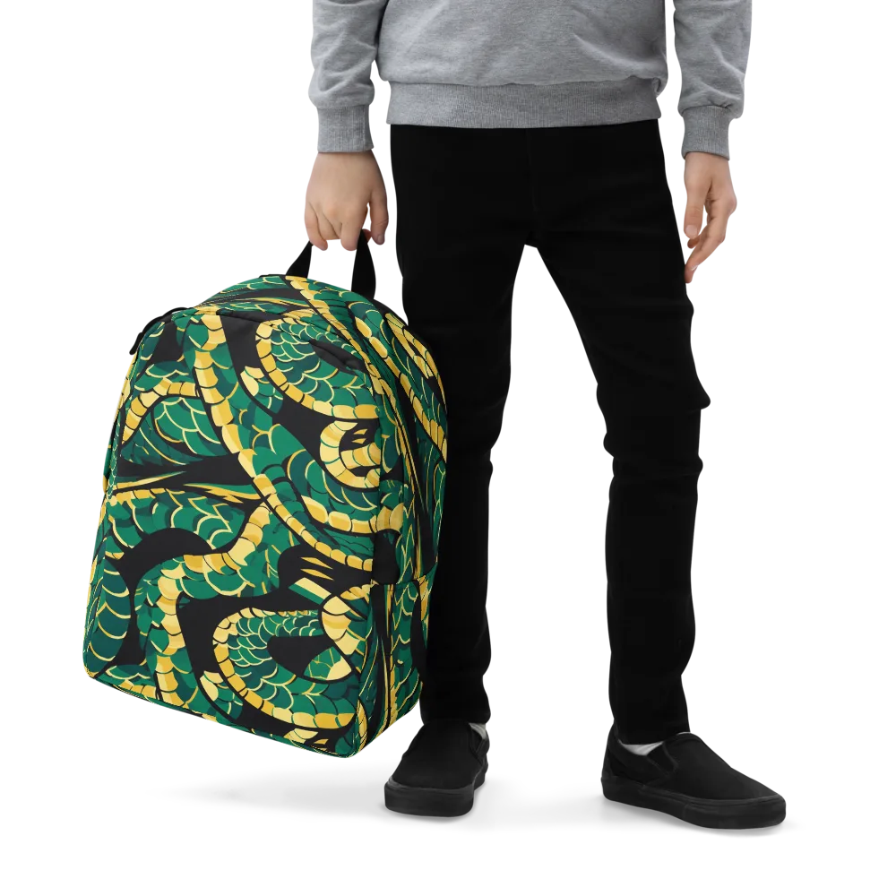 Jungle Ouroboros on Minimalist Backpack — Zoomed-in