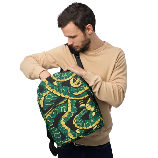 Jungle Ouroboros on a Minimalist Backpack