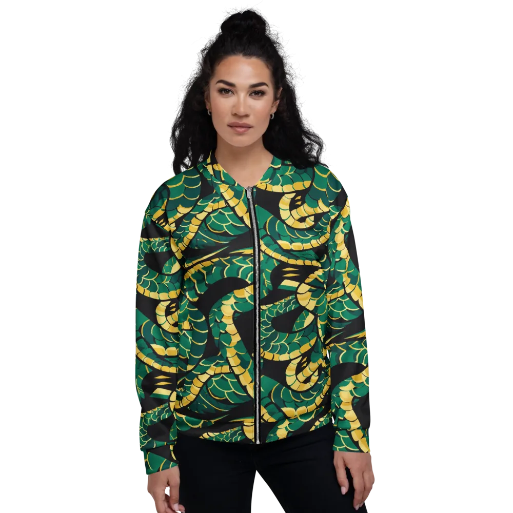 Jungle Ouroboros on Bomber Jacket — Front