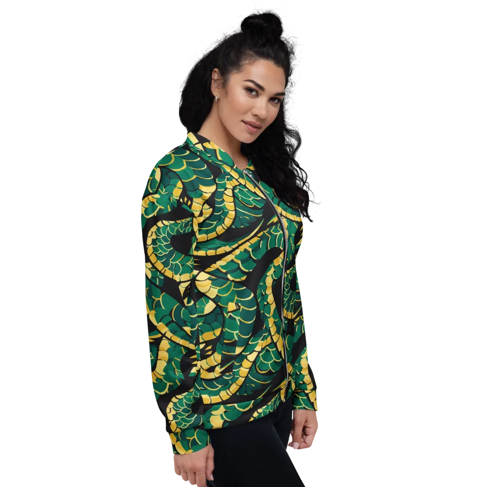 Jungle Ouroboros on Bomber Jacket — Right