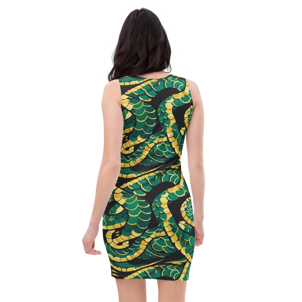 Jungle Ouroboros on Bodycon Dress — Back