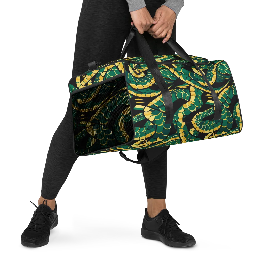 Jungle Ouroboros on Duffle Bag — Right Front