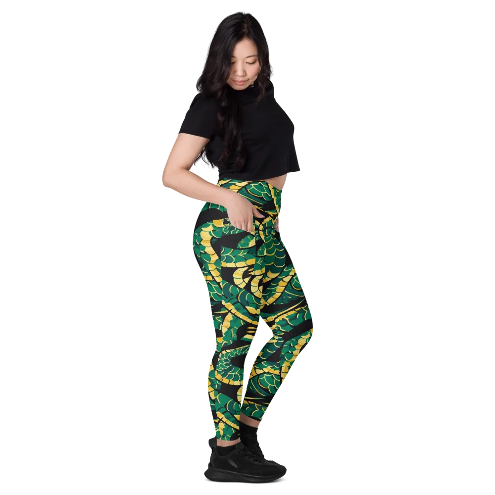 Jungle Ouroboros on Leggings with Pockets — Right