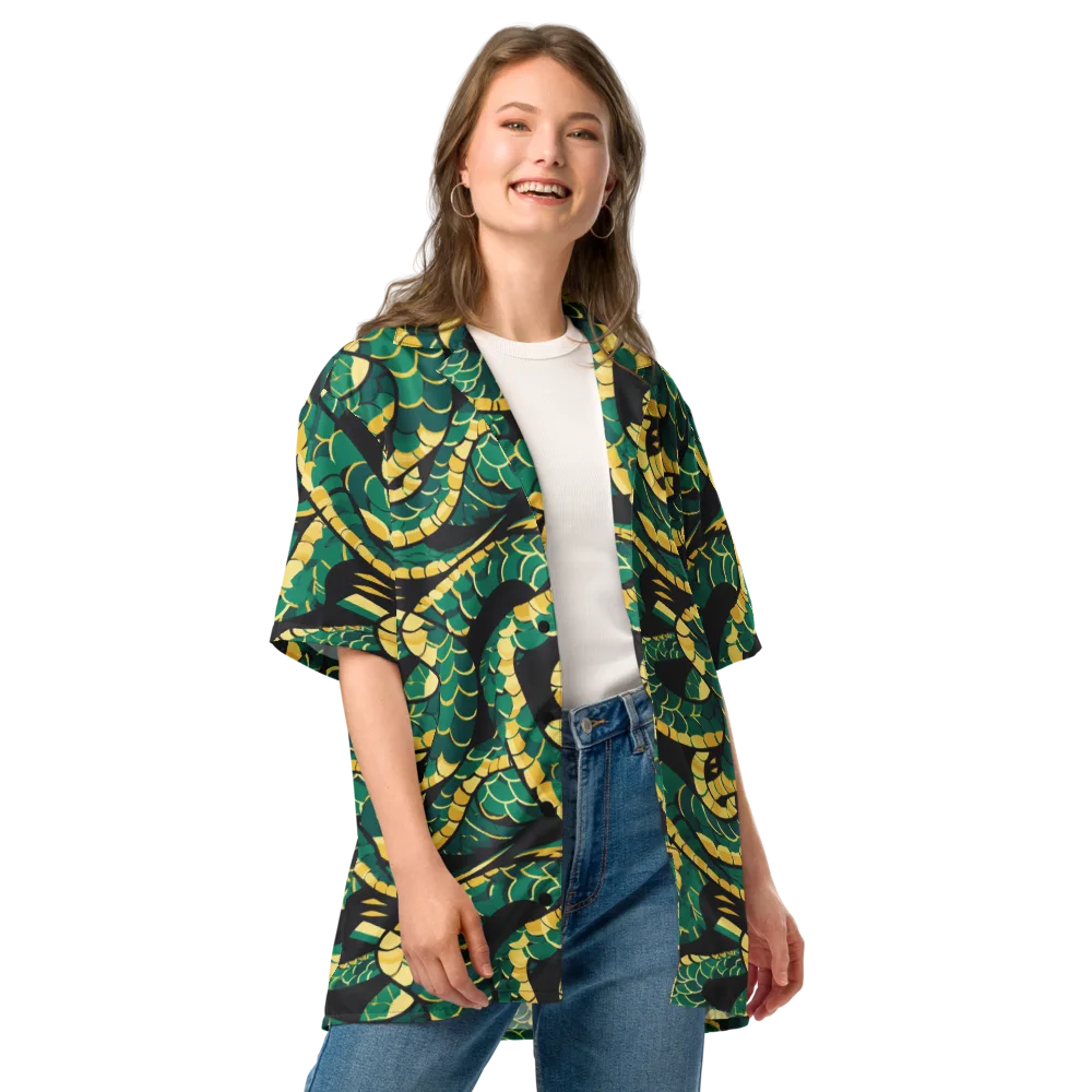 Jungle Ouroboros on Button Shirt — Front