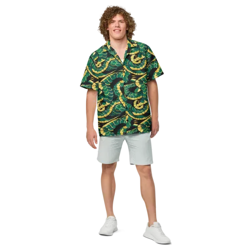 Jungle Ouroboros on a Button Shirt