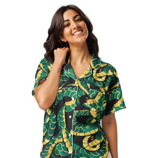Jungle Ouroboros on a Women's Short Sleeve Pajama Top