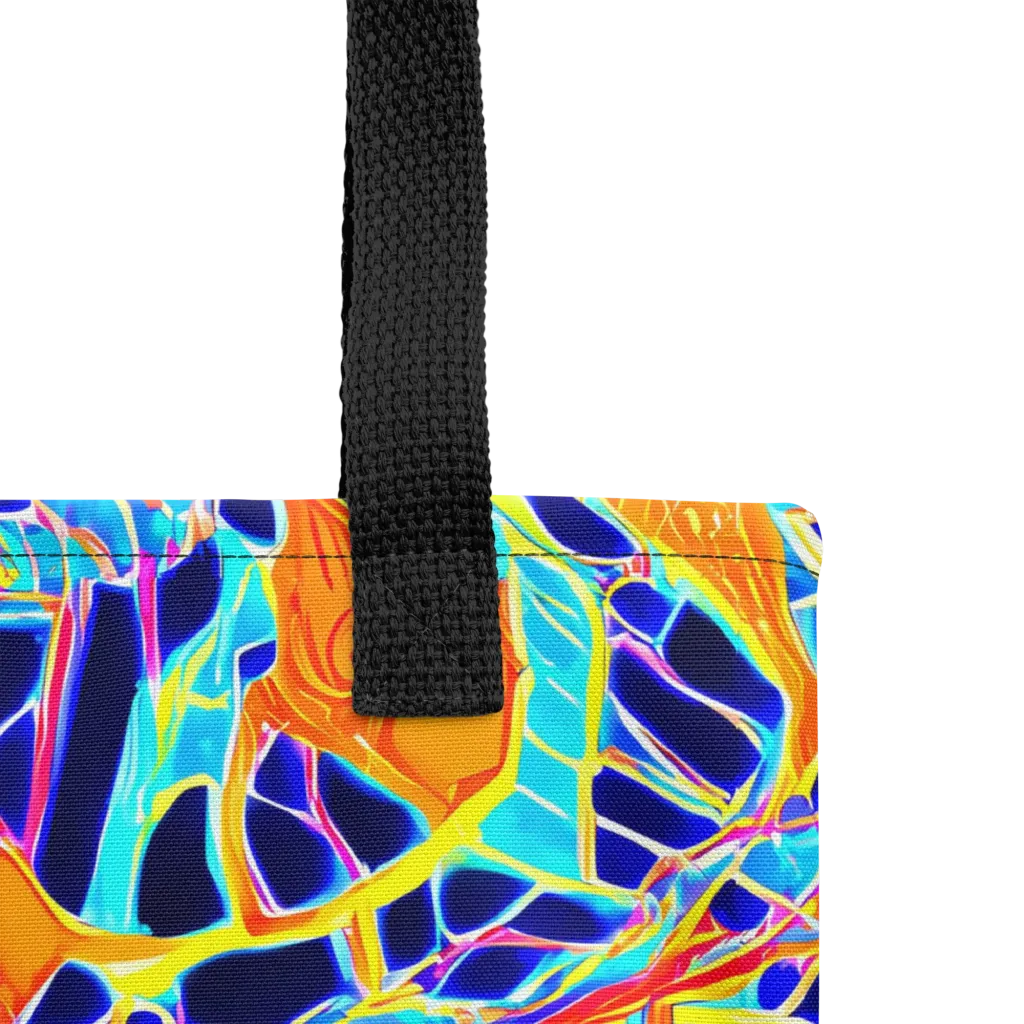 Neon Coral Circuit on Tote Bag — Product details
