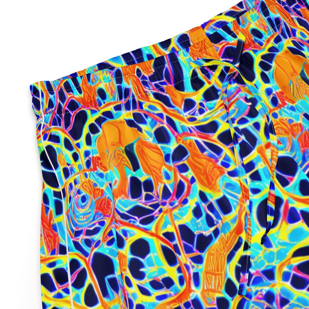 Neon Coral Circuit on Women's Pajama Shorts — Product details