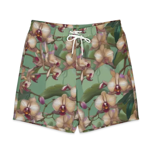 Mosslight Orchids on a Men's Board Shorts