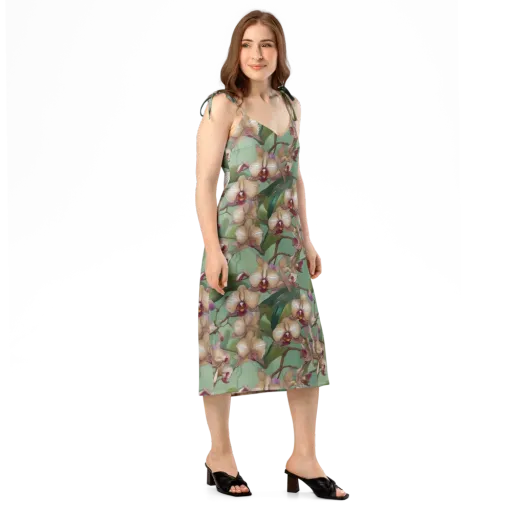 Mosslight Orchids on a Slip Dress