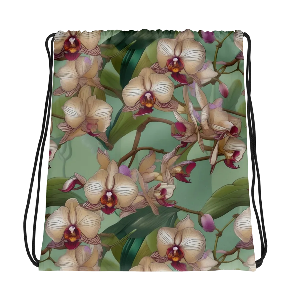 Mosslight Orchids on Drawstring Bag — Photo