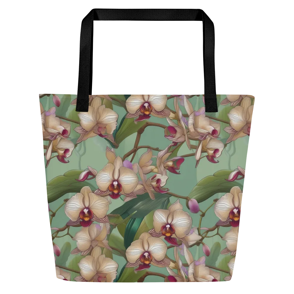 Mosslight Orchids on Large Tote Bag W/ Pocket — Front