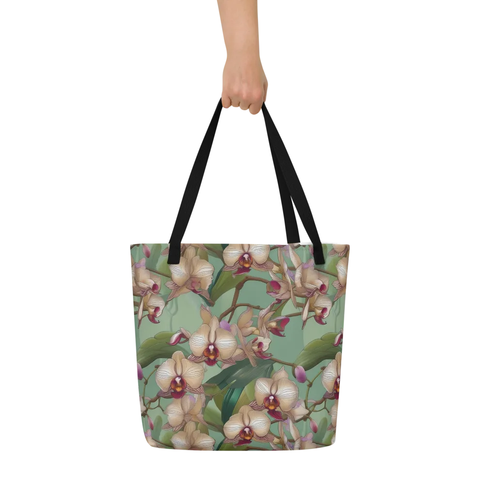 Mosslight Orchids on Large Tote Bag W/ Pocket — Front