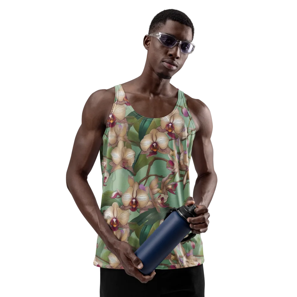Mosslight Orchids on Men's Tank Top — Front