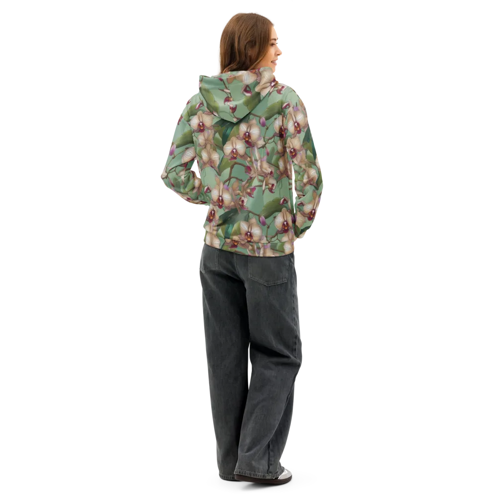 Mosslight Orchids on Cotton Hoodie — Back